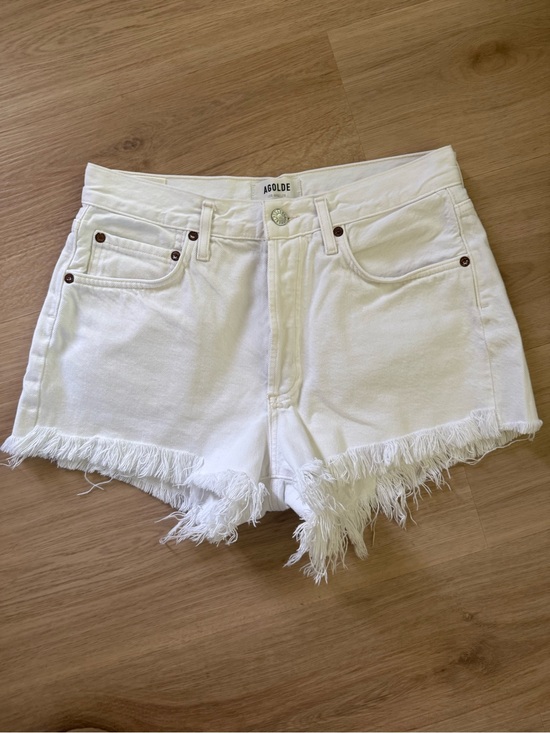Agolde Pants - AGOLDE Parker Denim Cut Off Shorts White Sz 26